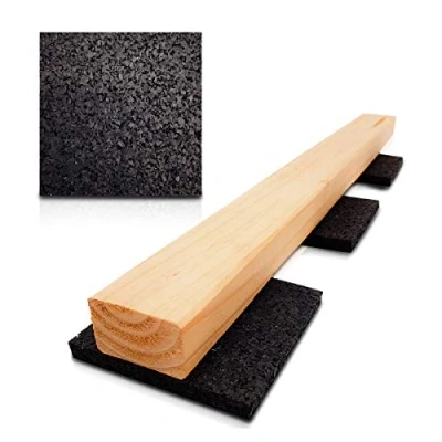 Afbeelding van My Plast Terraspads waterbestendige rubberen matten voor terrashout, belastbare bouwbeschermingsmat, 90 x 10 mm, 100 stuks