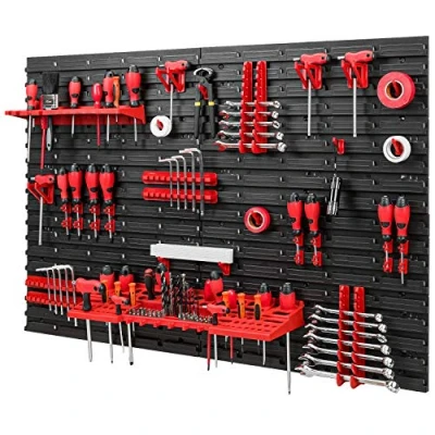 Afbeelding van Gereedschapswand opslagsysteem 1152 x 780 mm wandrek met gereedschapshouders set van 38 accessoires gereedschapsgatwand werkplaatsrek haken