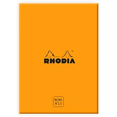 Afbeelding van RHODIA 194053C Coffret Bloc Memo N13 Orange A6 11,5 x 16 cm Ligné 240 Feuillets 80g/m Pratique et Compact Collection Rhodiatime