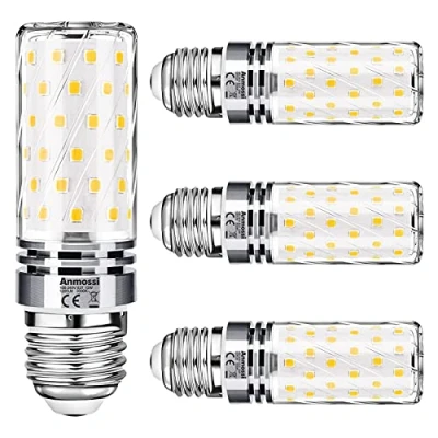 Afbeelding van Anmossi E27 Ledlampen,12W LED Maïsbol,Gelijk aan 100W Gloeilamp,3000K Warm Wit,1200Lm,Niet Dimbaar,Edison Schroef Lamp,Verpakking van 4