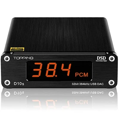 Afbeelding van KGUSS Topping D10s Mini USB DAC ES9038Q2M XMOS XU208 PCM384kHz DSD256 Native Audio Versterker Decoder Zwart