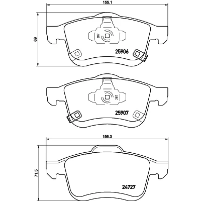 Afbeelding van HELLA 8DB 355 021 451 Remblokkenset Met akoestische slijtagewaarschuwing FIAT: 500L (351, 352) 1.4, 1.4 LPG, 1.6 D Multijet 2013
