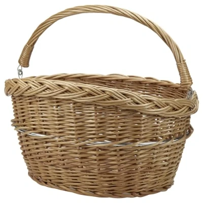 Afbeelding van KLICKfix Fietstas rieten mand stuurmand, beige, 30 x 40 31 cm