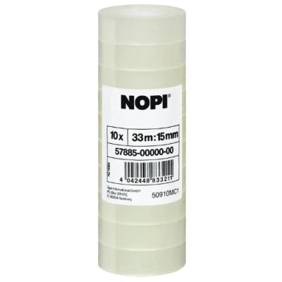 Afbeelding van NOPI Zelfklevende folie, transparant, 10 rollen, 33 m x 15 mm