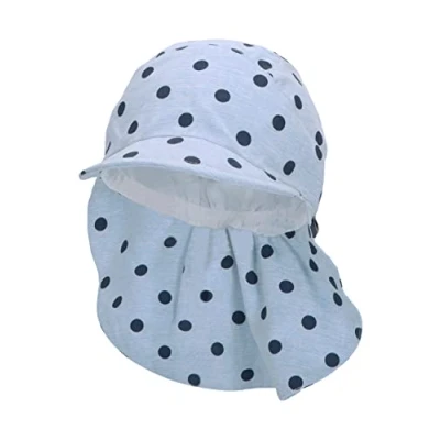 Afbeelding van Sterntaler Peaked Cap met nekbeschermer Stippen Hemelsblauw