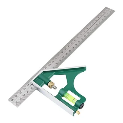 Afbeelding van Combinatiehoek, 300 mm combinatie vierkante hoekliniaal 45/90 met waterpas starrett combinatiehoek