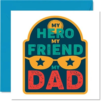 Afbeelding van Speciale verjaardagskaarten voor papa My Hero, Friend Superheld Happy Birthday kaart van zoon, dochter, vader, verjaardagscadeaus, 145 mm x Vaderdag wenskaarten cadeau