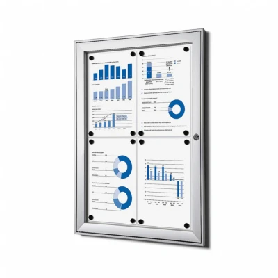 Afbeelding van Vergrendelbaar Notitiebord Indoor Zilver 4x A4