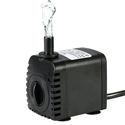 Afbeelding van Decdeal Mini waterpomp, 600 l/u, 8 W, dompelpomp, aquariumpomp, onderwaterpomp, waterspeelpomp met 2 sproeiers voor fontein, aquarium, vijver, tuin, EU stekker