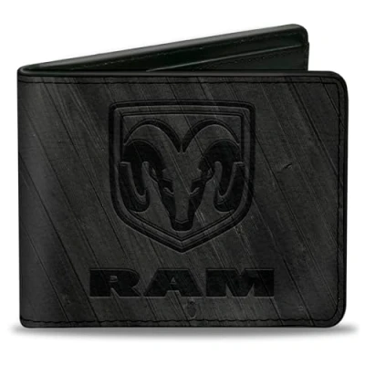 Afbeelding van Buckle Down Heren Bifold Wallet Ram Reisaccessoires Bi Fold portemonnee, zwart