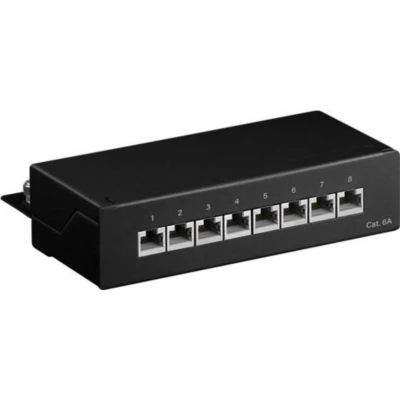 Afbeelding van Patchpaneel Cat6a S/FTP 8 poorten (Desktop, Zwart)