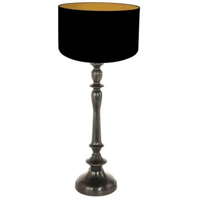Afbeelding van Anne Lighting tafellamp Bois zwart hout 30 cm E27 fitting 3983ZW