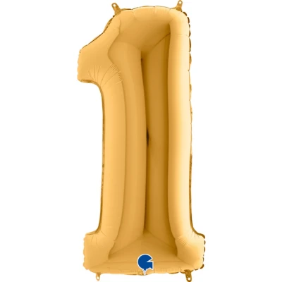 Afbeelding van Folie ballon cijfer 1 goud (101cm)
