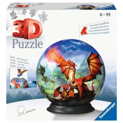 Afbeelding van Ravensburger 3D Puzzle 11565 Ball Mystische Drachen Puzzeln in drei Dimensionen nach Motiv oder Zahlen für Erwachsene und Kinder ab 6 Jahren: Erlebe der 3. Dimension