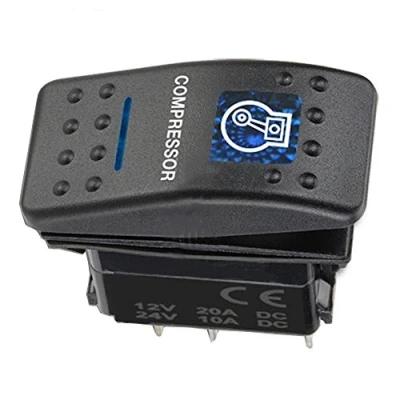 Afbeelding van Mintice 12V 20A Tuimelschakelaar Blauw LED licht Schakelaar AAN/UIT Wipschakelaar Bediening Drukschakelaar Auto Vrachtwagen Boot Dashboard 5Pin Waterbestendig Compressor Light