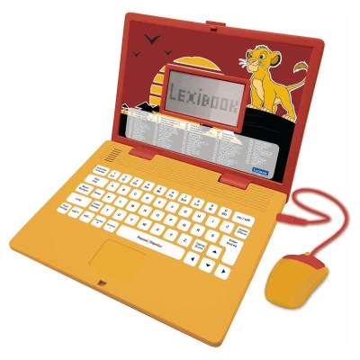 Afbeelding van Lexibook, Disney The Lion King, tweetalige leercomputer, Frans/Engels, speelgoed voor kinderen met 124 taalactiviteiten, schrijven, wiskunde, logica, muziek en spelletjes, geel/rood, JC598ANi1