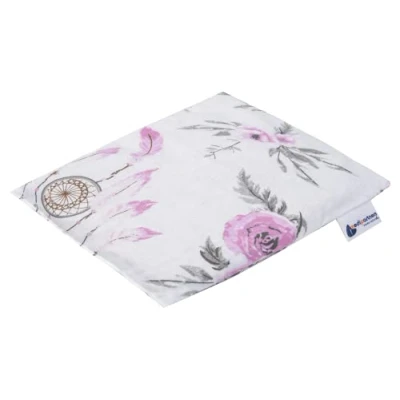 Afbeelding van Kersenstenen kussen korrelkussen groot warmtekussen 500g rechthoek 20x25cm eco natuur 100% katoen Medi Partners warmte + koudetherapie massagetherapie (Dromenvangers met bloemen)