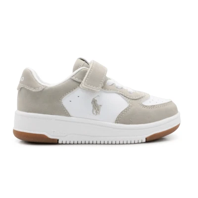 Afbeelding van Ralph Lauren Kids C Masters Court sneaker met logo in de kleur Beige, Groen, maat: 33
