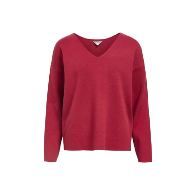 Afbeelding van Object Objreynard Vneck E AW FAIR Trui, Dames, Maat: Medium, Karanda red