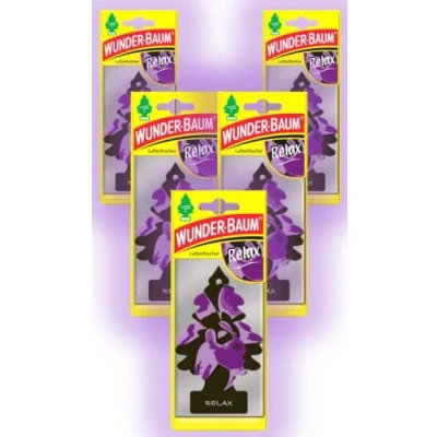Afbeelding van Wunder Baum Autogeur luchtverfrisser geurboom geuren 5 stuks + stift light tribe (relax)
