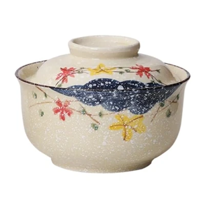 Afbeelding van Soepkom, keramische kommen met deksel, 800 ml soepkommen, Pho, Japanse vintage ramen kom van keramiek voor granen, soep, Aziatisch servies, magnetron en vaatwasser