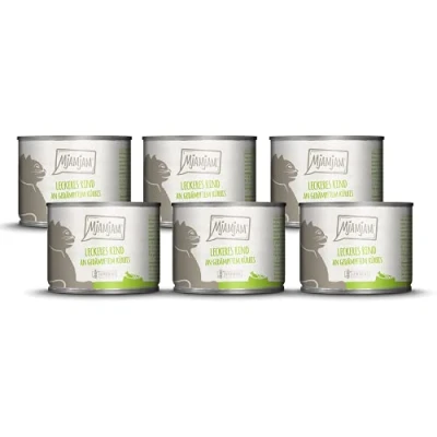 Afbeelding van MjAMjAM premium natvoer voor katten heerlijk rundvlees met gestoomde pompoen, pak van 6 (6 x 200 g), graanvrij extra vlees