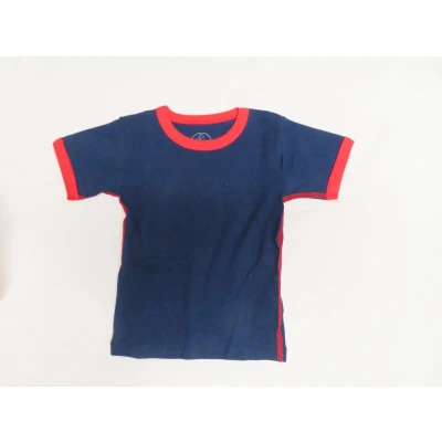 Afbeelding van Petit Bateau Onderhemd T shirt Retro Marine / rood 2 jaar 86