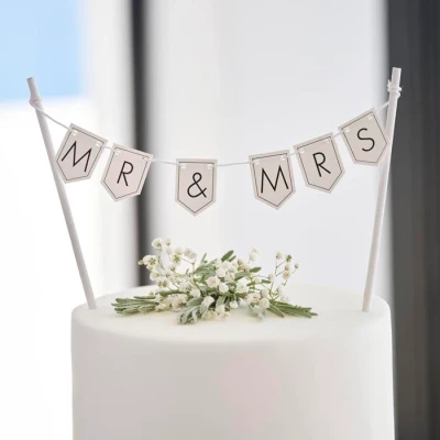 Afbeelding van Ginger Ray Personaliseerbare bruiloftstaart topper slinger 21 x 15 cm