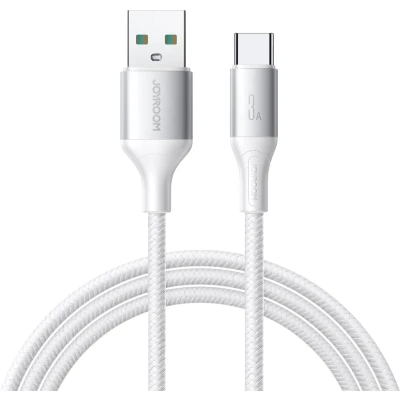 Afbeelding van Joyroom Flash Series 3A Usb A naar Type C kabel Snellader Nylon 1 Meter Wit