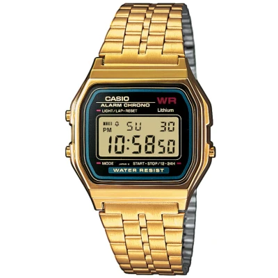 Afbeelding van Casio A159WGEA 1EF Horloge Retro digitaal goudkleurig