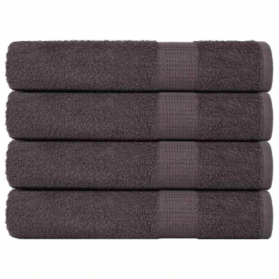 Afbeelding van vidaXL Saunahanddoeken 4 st 80x200 cm 360 g/m² 100% katoen antraciet