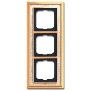 Afbeelding van Abb busch jaeger afdekraam 3 voudig dynasty messing decor ivoor 2cka001754a4645