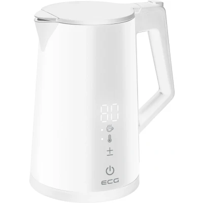Afbeelding van ECG RK 1893 Digitouch White Dubbelwandige waterkoker met temperatuurregeling 1,7 l 2200 W Wit