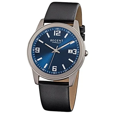 Afbeelding van Regent Mineralglas Horloge, Heren, Maat: One Size, Grau/ silberfarben