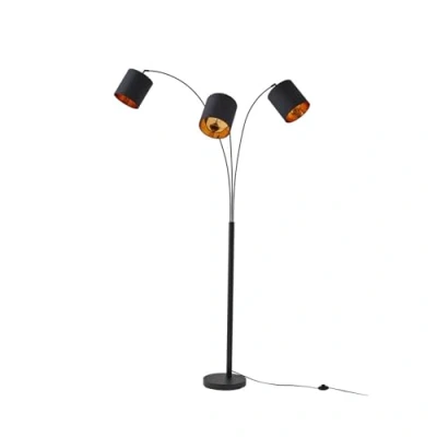 Afbeelding van Lindby vloerlamp Nanika, zwart/goud, 202 cm, E27, 3 lamps.