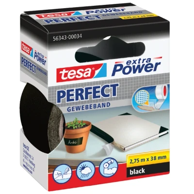 Afbeelding van Plakband Tesa textiel 38mmx2.75m zwart