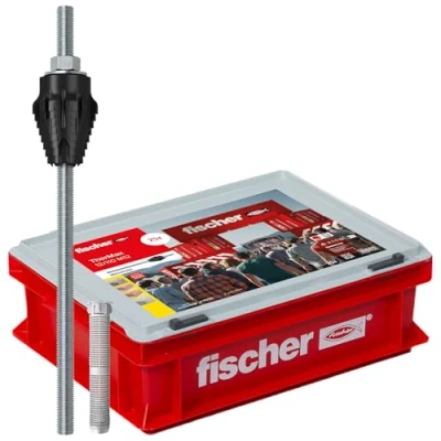 Afbeelding van Fischer 9196 Thermax 12/110 M12 afstandmontagesysteem voor de bevestiging van zware lasten zoals luifels, luifels in warmte isolatieverbindingssysteem 25 stuks. (incl. 1 ambachtskoffer), grijs