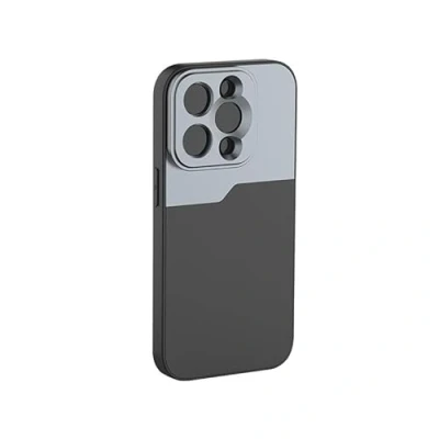 Afbeelding van MOJOGEAR 17mm lens case voor iPhone 13 Pro Schroefdraad macrolens, telelens, anamorphic of DOF adapter Stevig hoesje Zwart/Grijs