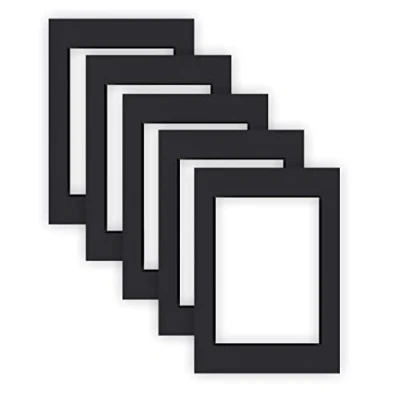 Afbeelding van nielsen Conservation Passepartout karton 1,5 mm set van 5 buitenformaat 29,7x42 cm (DIN A3) voor beeldformaat 21x29,7 A4) zwart glad oppervlak