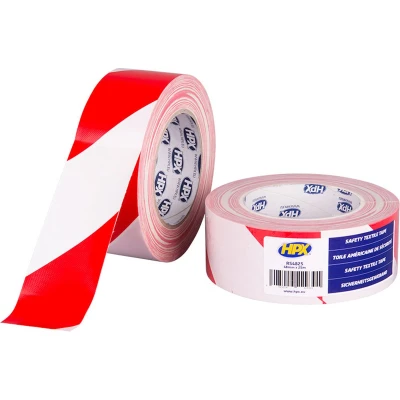 Afbeelding van HPX Safety textile tape Wit/Rood 48mm x 25m RS4825 30 stuks