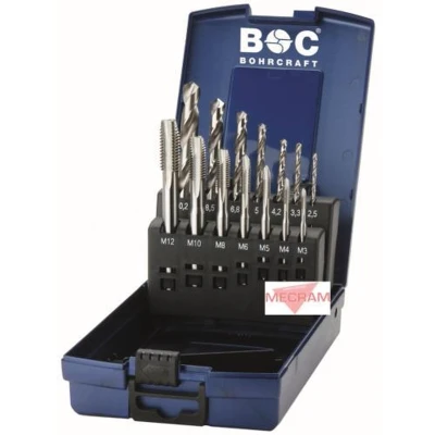 Afbeelding van Bohrcraft Machinetappen set M3 M12 HSS E met voorboordiameters tappenset