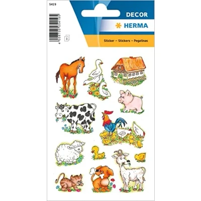 Afbeelding van Etiket HERMA 5419 boerderijdieren Blister a 3 vel 10 stuks