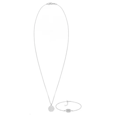 Afbeelding van Elli SET Lebensblume Ketting, Dames, Maat: 45, Silber