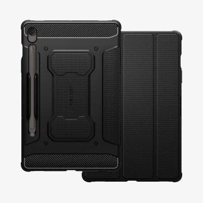 Afbeelding van Spigen Rugged Armor Pro Case Ontworpen voor Samsung Galaxy Tab S10 FE+ (2025) Beschermhoes met S Pen Houder en Oplaadondersteuning Zwart