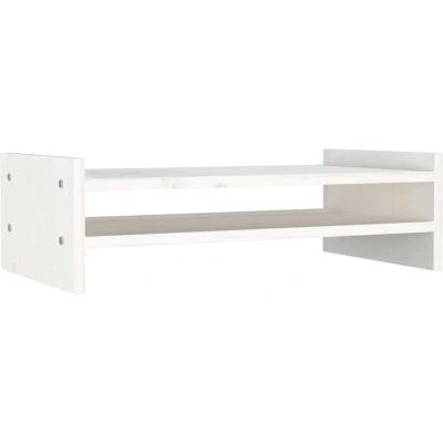 Afbeelding van vidaXL Monitorstandaard 50x27x15 cm massief grenenhout wit