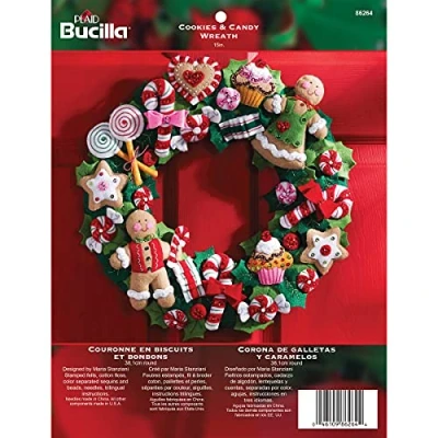 Afbeelding van Bucilla vilten applicatie kransset, 38,1 cm, rond, 86264 koekjes &amp; Candy
