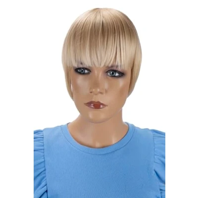 Afbeelding van CAISHA Clip In Verlenging Haarverlenging Pony Voorhoofd Franje Natuurlijk Haarstukje Lichtblonde Mix HF11 2