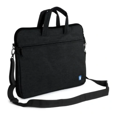 Afbeelding van VulTech SC 1560 Zwarte notebooktas 15,6 inch, slank met gevoerd pc vak, handgrepen en buitenvak, afneembare verstelbare schouderriem