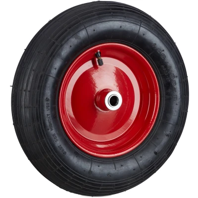 Afbeelding van Relaxdays 4x Kruiwagenwiel 4,80 4.00 8 reservewiel luchtband stalen velg rubber
