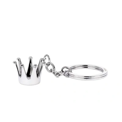 Afbeelding van TROIKA Sleutelhanger kroon CROWN gegoten chroom zilver origineel, Zilver, 8,5 x 3,5 1,8 cm
